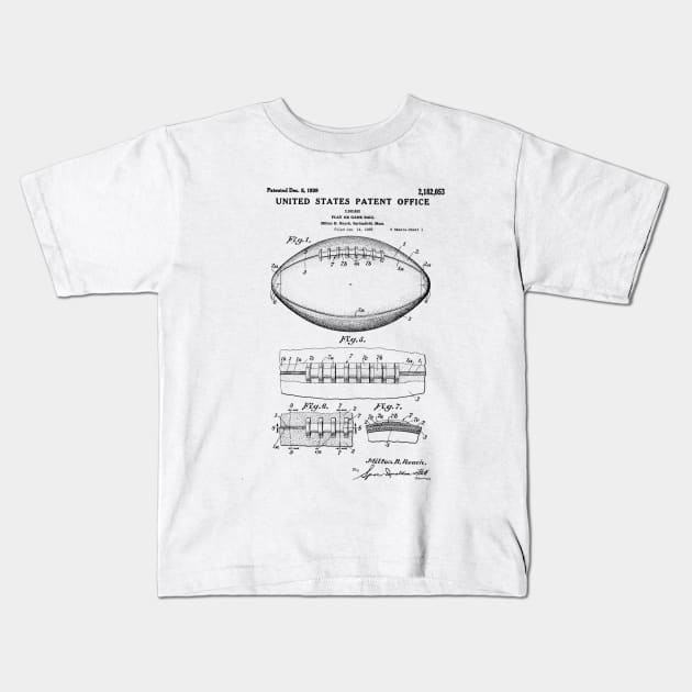 Football Ball Patent Black Kids T-Shirt by Luve